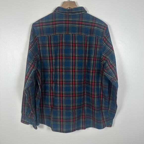L.L. Bean Mens Button-Up Long Sleeve Blue/Red Plaid Flannel Shirt XL Regular - Picture 2 of 7